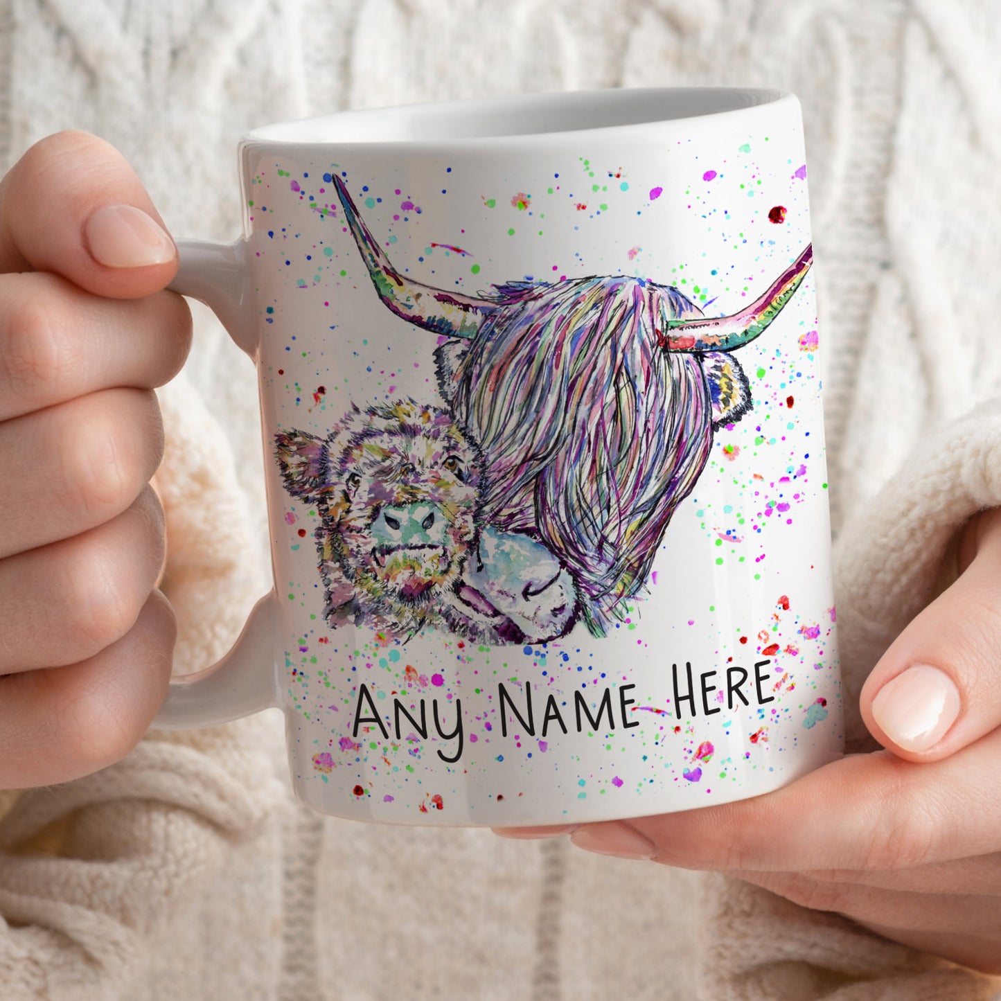 Highland Cow & Calf Mug - Scottish Coo Mug Gift for Animal Lover