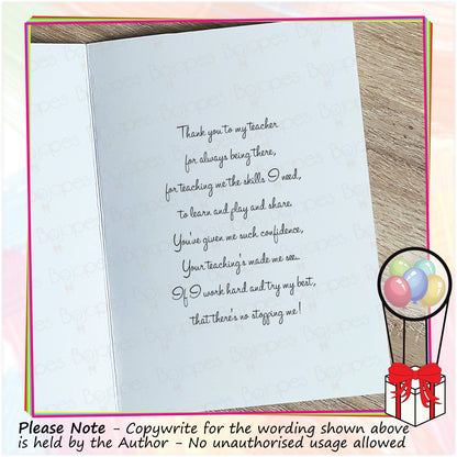 Personalised Teacher Thank You Card - Pencil Tips