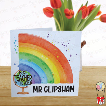 Personalised Teacher Thank You Card