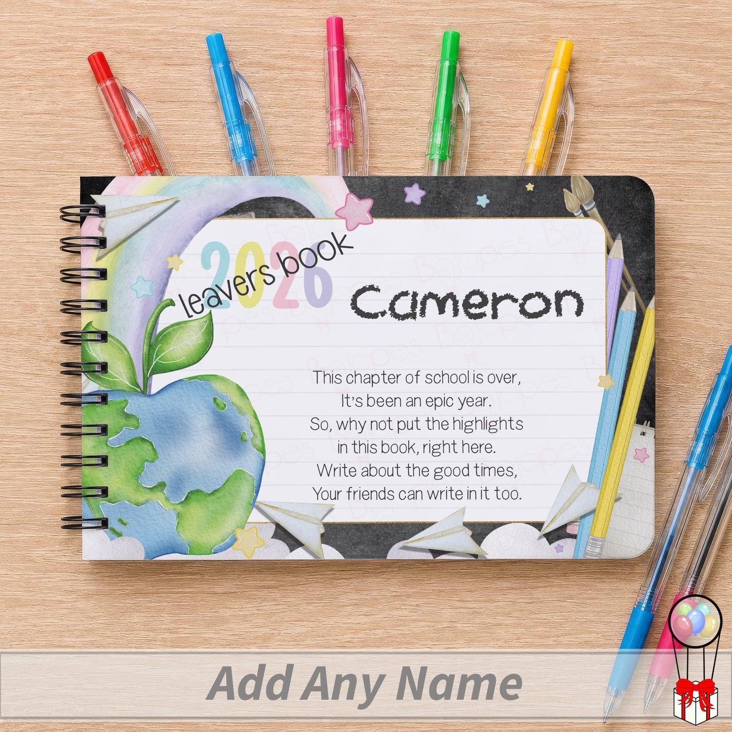School Leaver Messages Book - Teacher's Apple