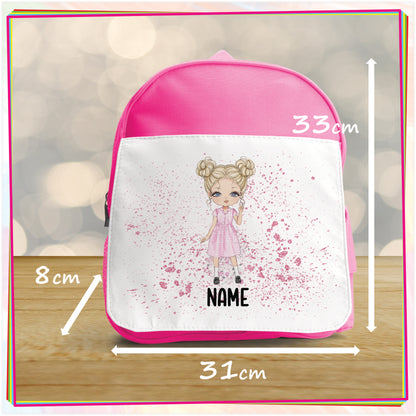 Personalised Summer Gingham School Girl Backpack