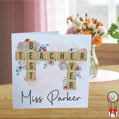 Personalised Best Teacher Card