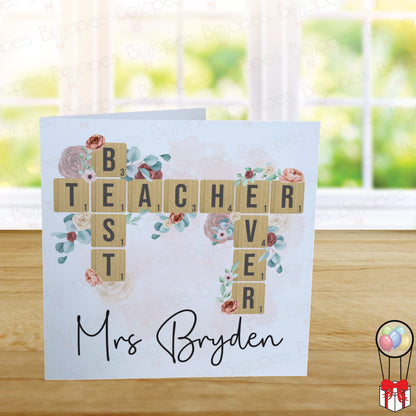 Personalised Best Teacher Card