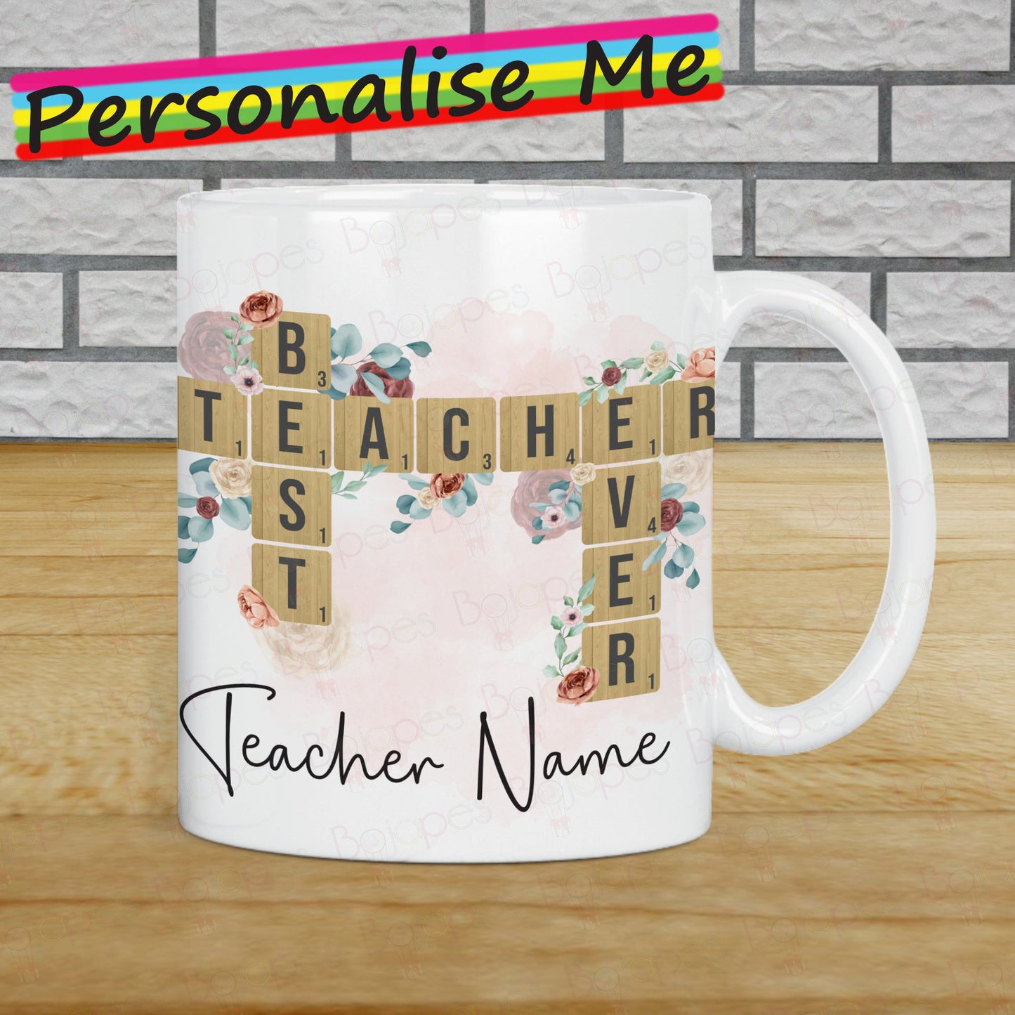 Best Teacher Tiles Personalised Mug