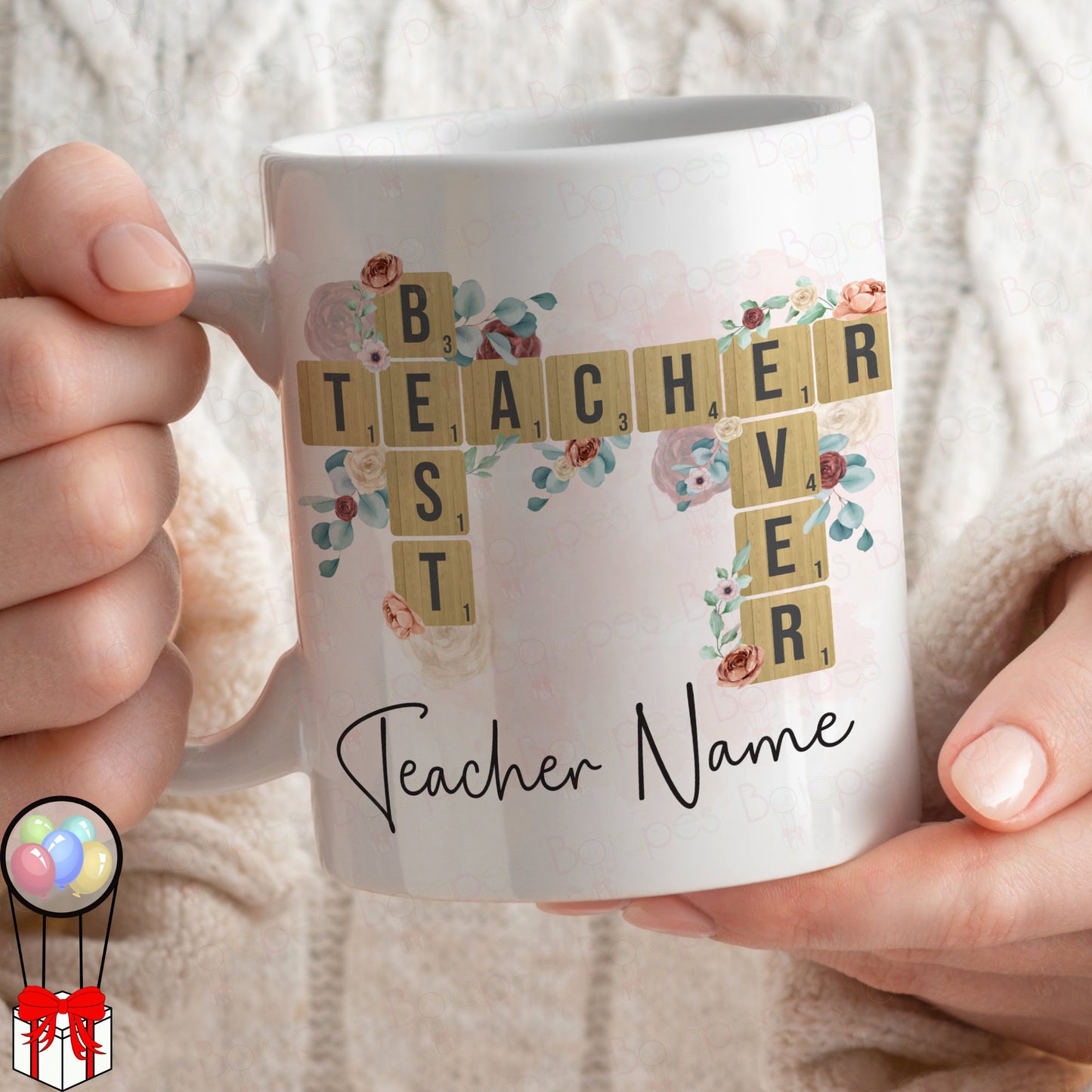 Best Teacher Tiles Personalised Mug