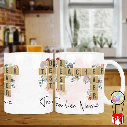 Best Teacher Tiles Personalised Mug