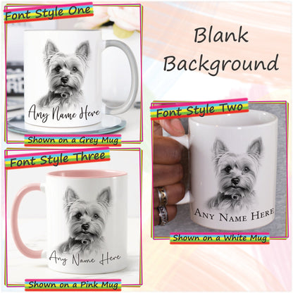 Personalised Yorkshire Terrier Mug & Coaster Set, Custom Yorkie Dog Mug