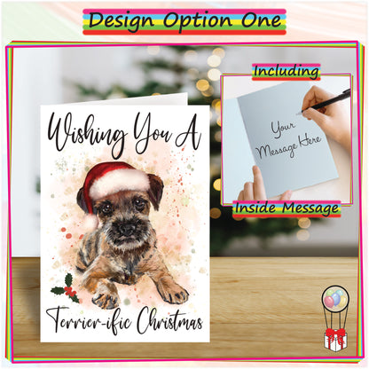 Personalised Border Terrier Christmas Card - Seasons Greetings Card for Dog Lovers