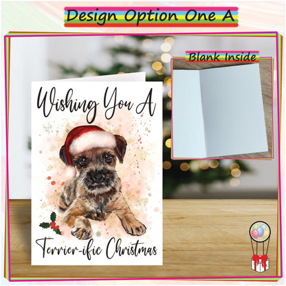 Personalised Border Terrier Christmas Card - Seasons Greetings Card for Dog Lovers