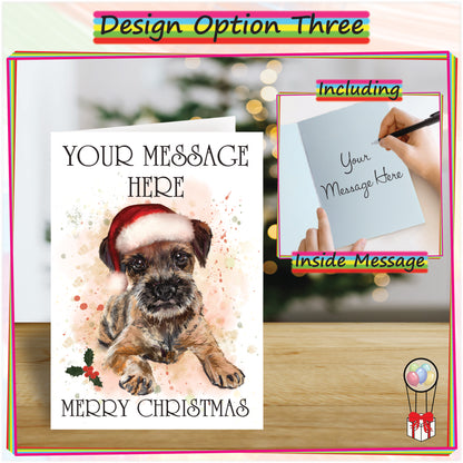 Personalised Border Terrier Christmas Card - Seasons Greetings Card for Dog Lovers