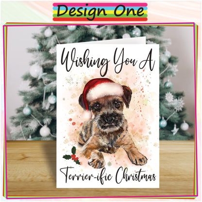 Personalised Border Terrier Christmas Card - Seasons Greetings Card for Dog Lovers