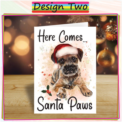 Personalised Border Terrier Christmas Card - Seasons Greetings Card for Dog Lovers