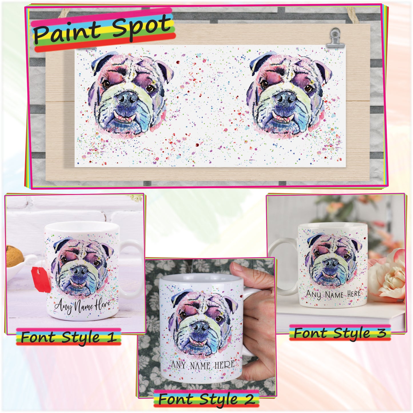 Personalised Bulldog Mug - Custom Mug for British Bulldog Lover