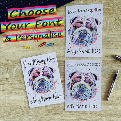 British Bulldog Card - Personalised Greeting Card for Dog Lover