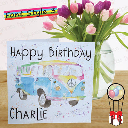 Camper Van Card - Personalised Greeting Card for Camper Lover