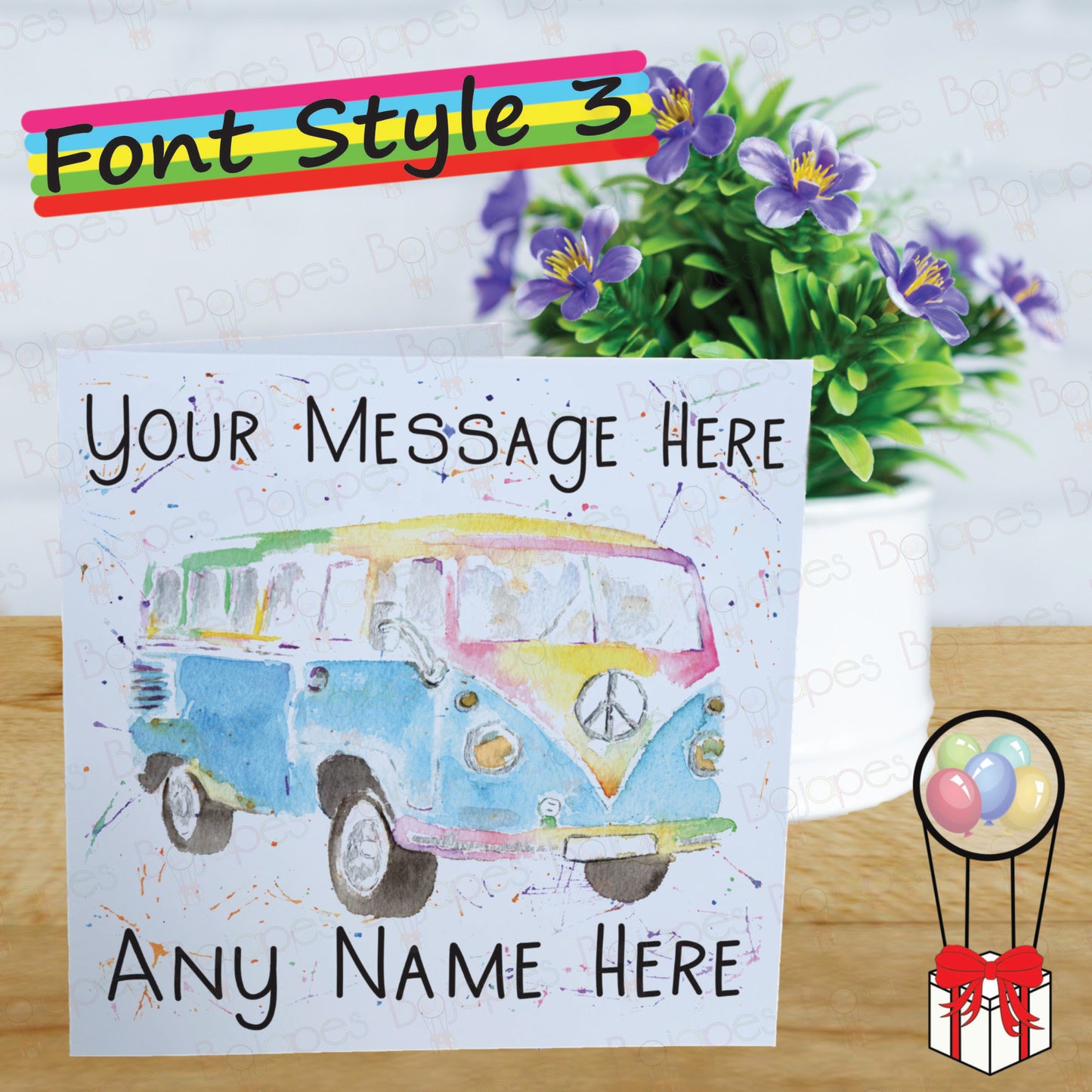 Camper Van Card - Personalised Greeting Card for Camper Lover