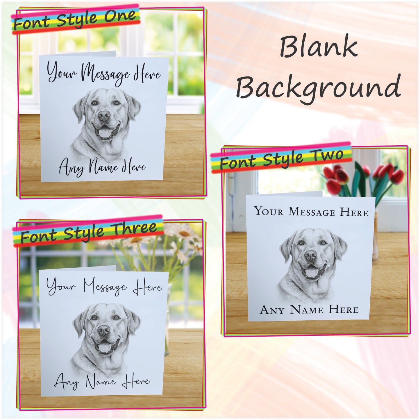 Personalised Labrador Dog Card - Custom Hand Drawn Sketched Dog Art