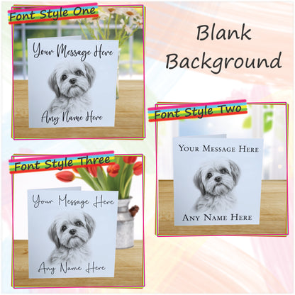 Personalised Shih Tzu Dog Card - Custom Hand Drawn Sketched Dog Art