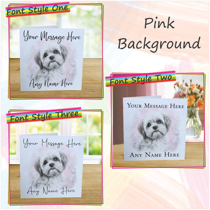 Personalised Shih Tzu Dog Card - Custom Hand Drawn Sketched Dog Art