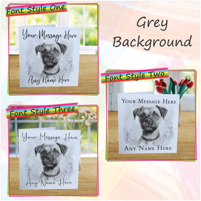 Personalised Border Terrier Dog Card - Custom Hand Drawn Sketched Dog Art