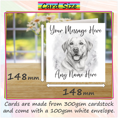 Personalised Labrador Dog Card - Custom Hand Drawn Sketched Dog Art