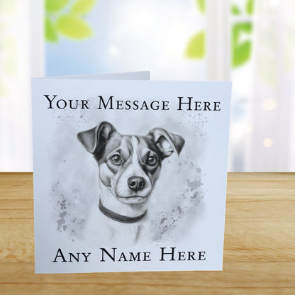 Personalised Jack Russell Terrier Dog Card - Custom Hand Drawn Sketched Dog Art