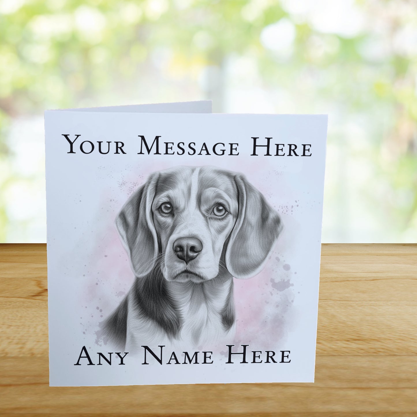 Personalised Beagle Dog Card - Custom Hand Drawn Sketched Dog Art