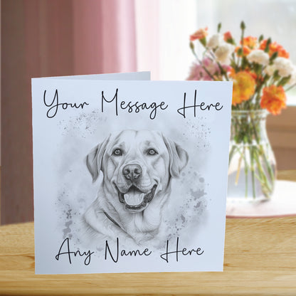 Personalised Labrador Dog Card - Custom Hand Drawn Sketched Dog Art