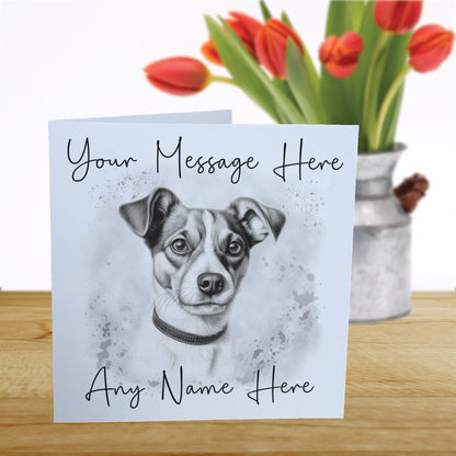 Personalised Jack Russell Terrier Dog Card - Custom Hand Drawn Sketched Dog Art