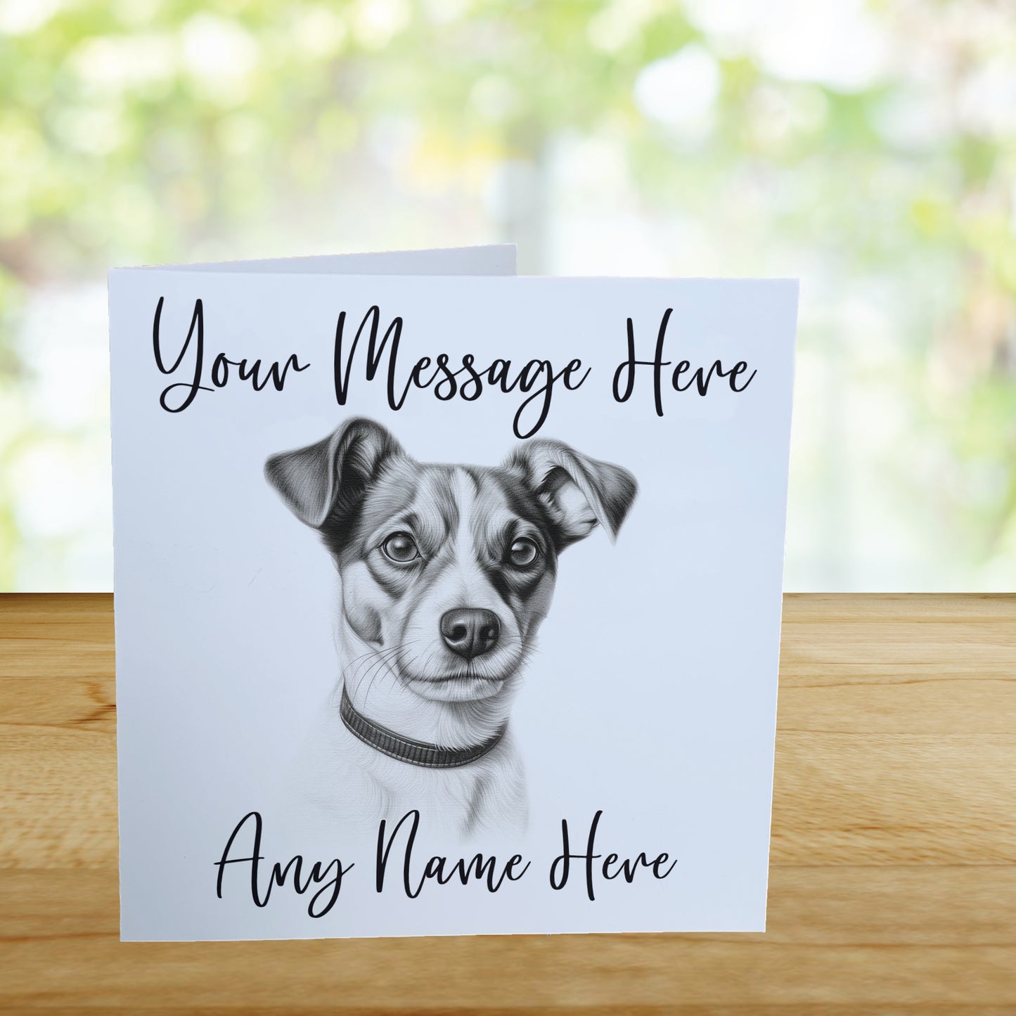 Personalised Jack Russell Terrier Dog Card - Custom Hand Drawn Sketched Dog Art