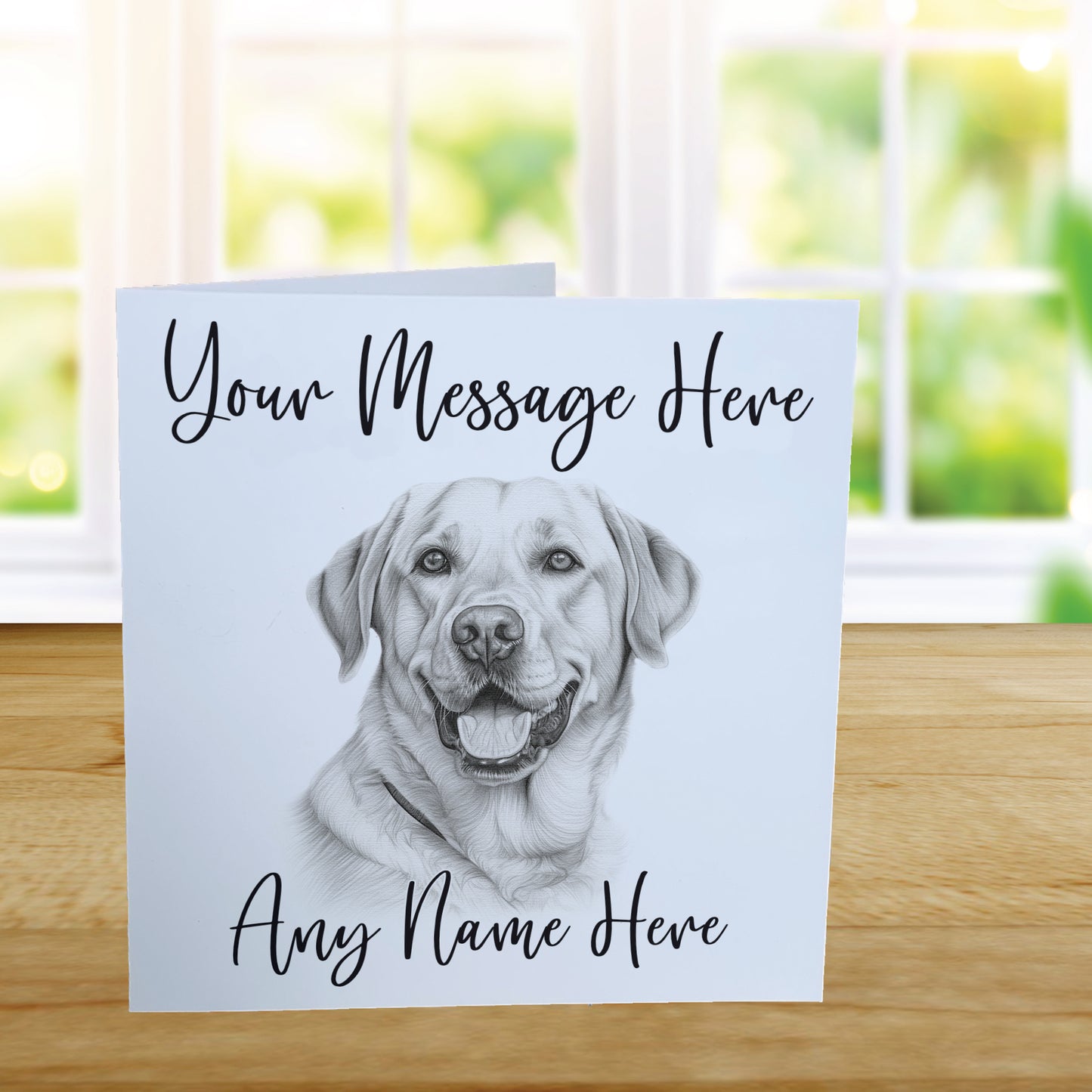 Personalised Labrador Dog Card - Custom Hand Drawn Sketched Dog Art