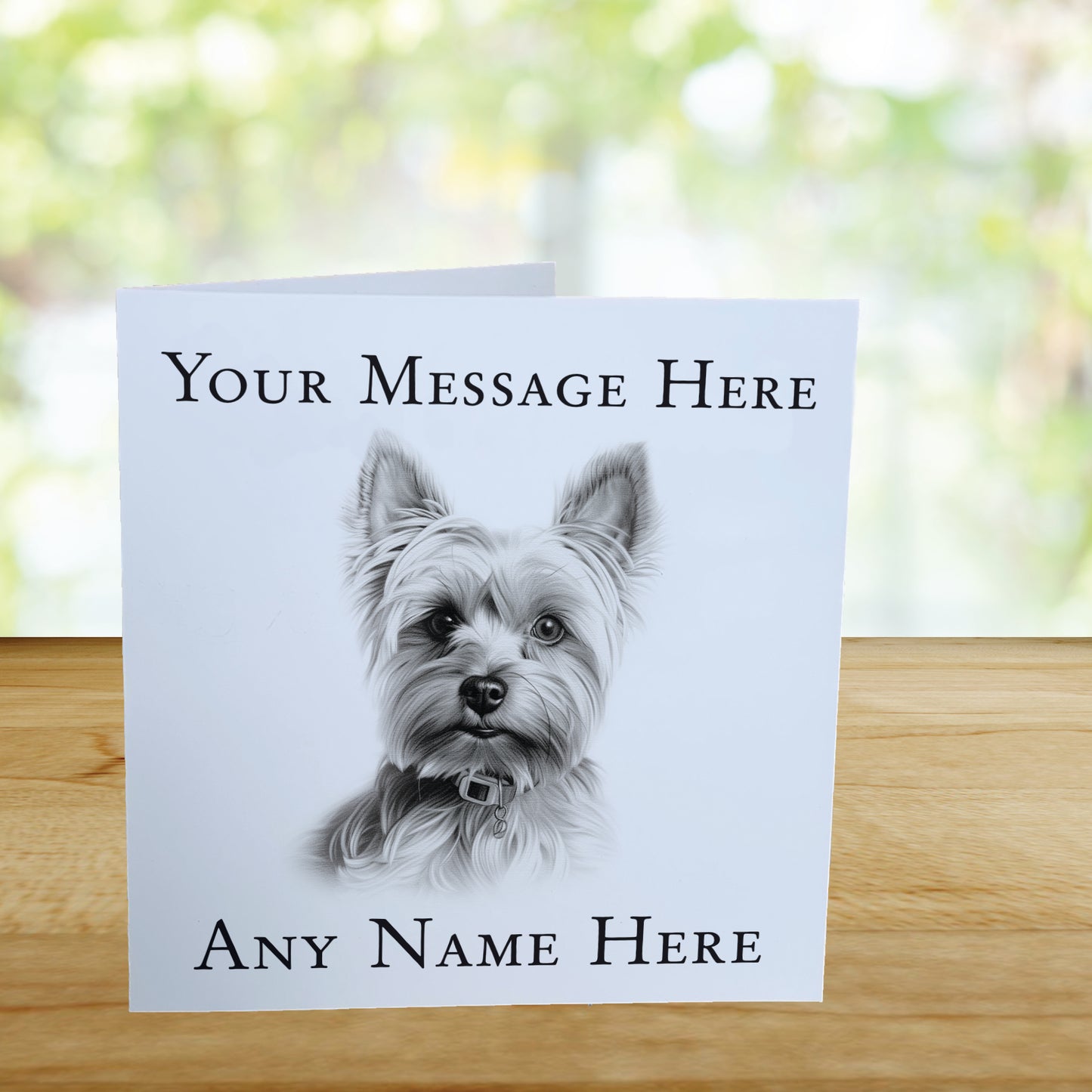 Personalised Yorkshire Terrier Dog Card - Custom Hand Drawn Sketched Dog Art