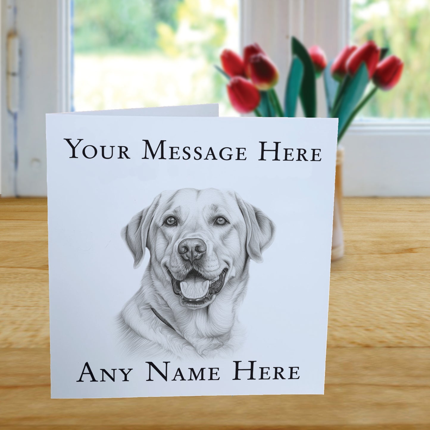 Personalised Labrador Dog Card - Custom Hand Drawn Sketched Dog Art