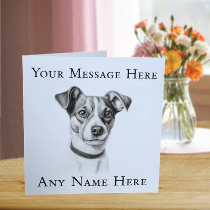 Personalised Jack Russell Terrier Dog Card - Custom Hand Drawn Sketched Dog Art