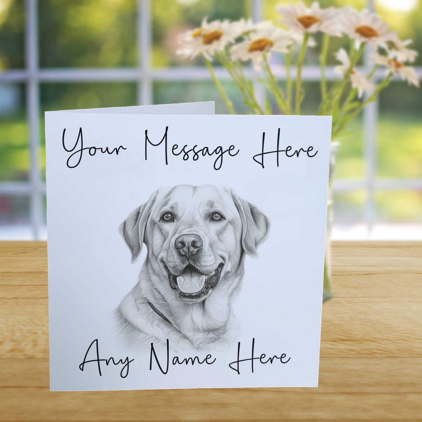 Personalised Labrador Dog Card - Custom Hand Drawn Sketched Dog Art