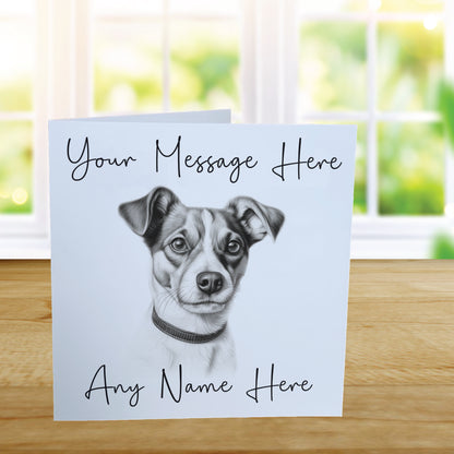 Personalised Jack Russell Terrier Dog Card - Custom Hand Drawn Sketched Dog Art