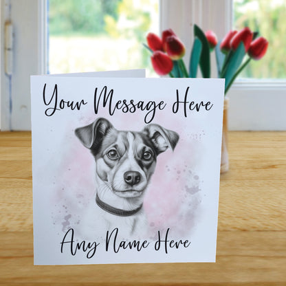 Personalised Jack Russell Terrier Dog Card - Custom Hand Drawn Sketched Dog Art