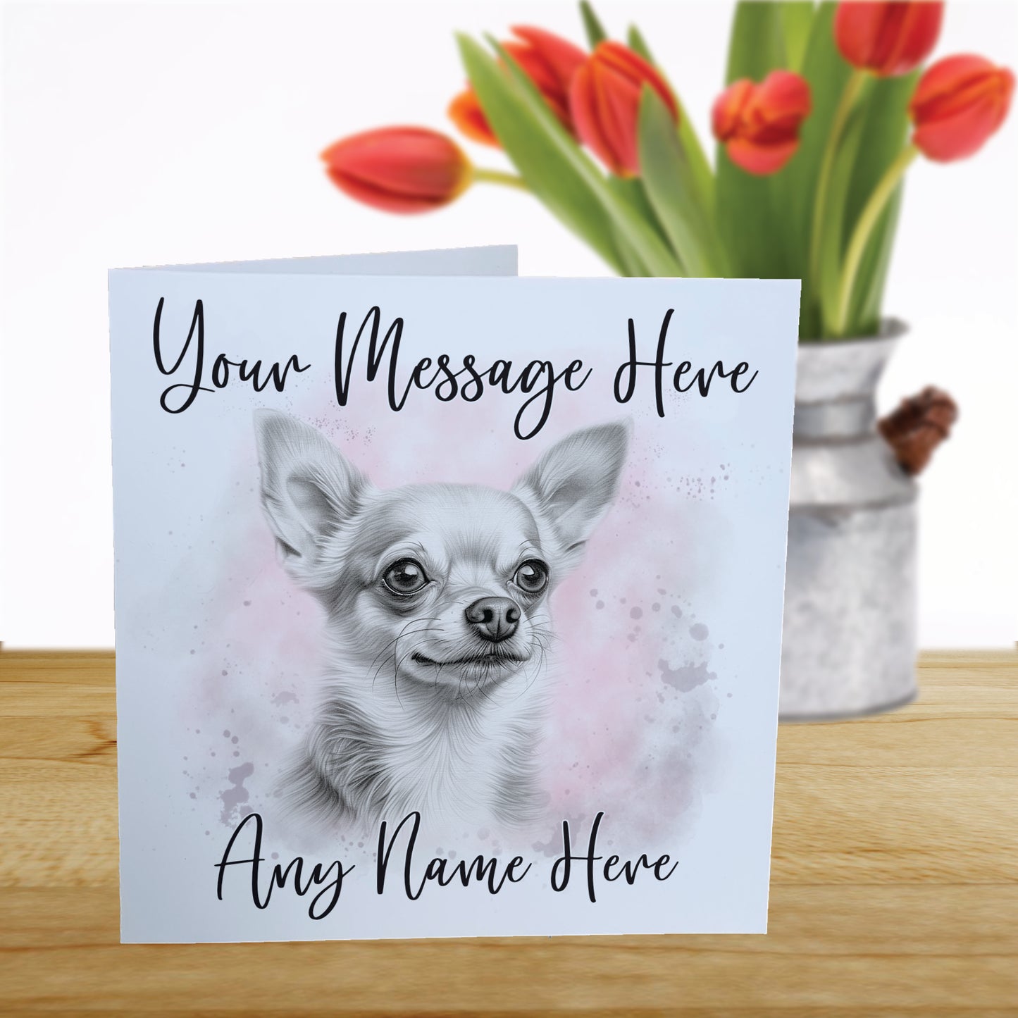 Personalised Chihuahua Dog Card - Custom Hand Drawn Sketched Dog Art