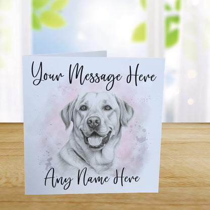 Personalised Labrador Dog Card - Custom Hand Drawn Sketched Dog Art