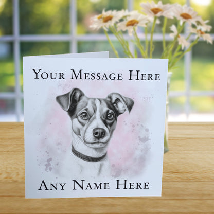 Personalised Jack Russell Terrier Dog Card - Custom Hand Drawn Sketched Dog Art