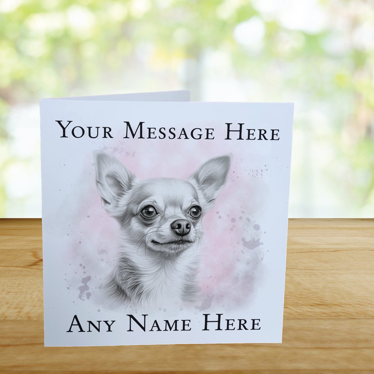 Personalised Chihuahua Dog Card - Custom Hand Drawn Sketched Dog Art