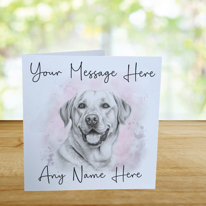 Personalised Labrador Dog Card - Custom Hand Drawn Sketched Dog Art