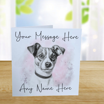 Personalised Jack Russell Terrier Dog Card - Custom Hand Drawn Sketched Dog Art