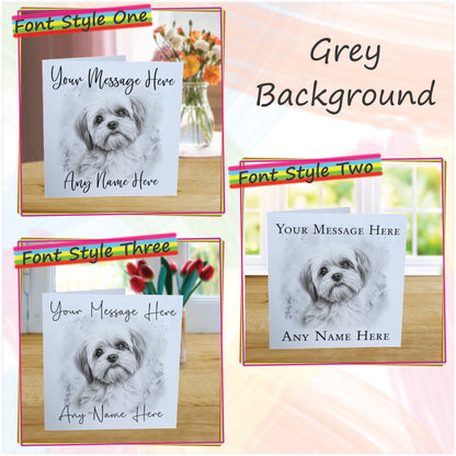 Personalised Shih Tzu Dog Card - Custom Hand Drawn Sketched Dog Art