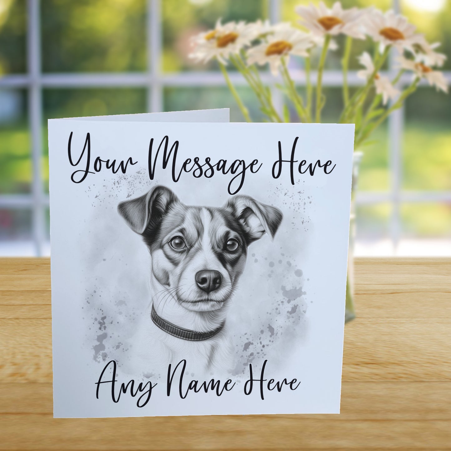 Personalised Jack Russell Terrier Dog Card - Custom Hand Drawn Sketched Dog Art