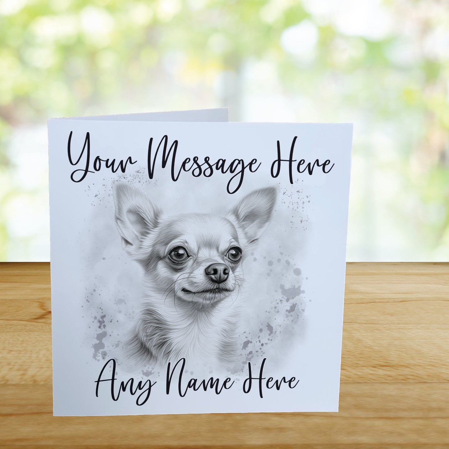 Personalised Chihuahua Dog Card - Custom Hand Drawn Sketched Dog Art