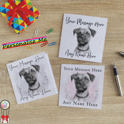 Personalised Border Terrier Dog Card - Custom Hand Drawn Sketched Dog Art