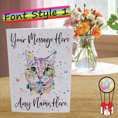 Cat Card - Personalised Greeting Card for Shorthair Cat Lover