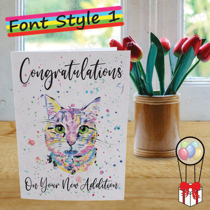 Cat Card - Personalised Greeting Card for Shorthair Cat Lover