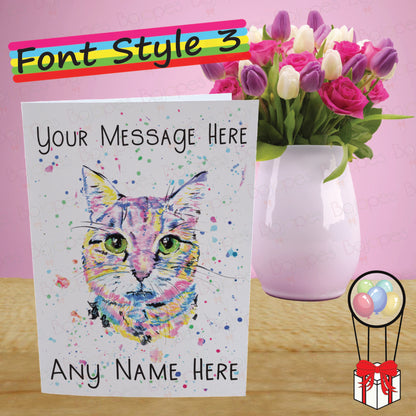 Cat Card - Personalised Greeting Card for Shorthair Cat Lover